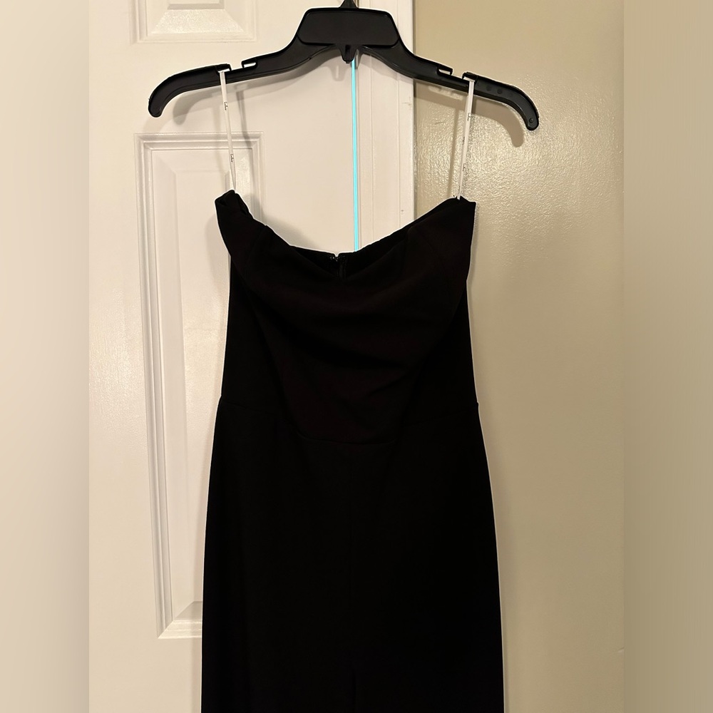 Worn Once- Edith Black Strapless Wide-Leg Jumpsuit